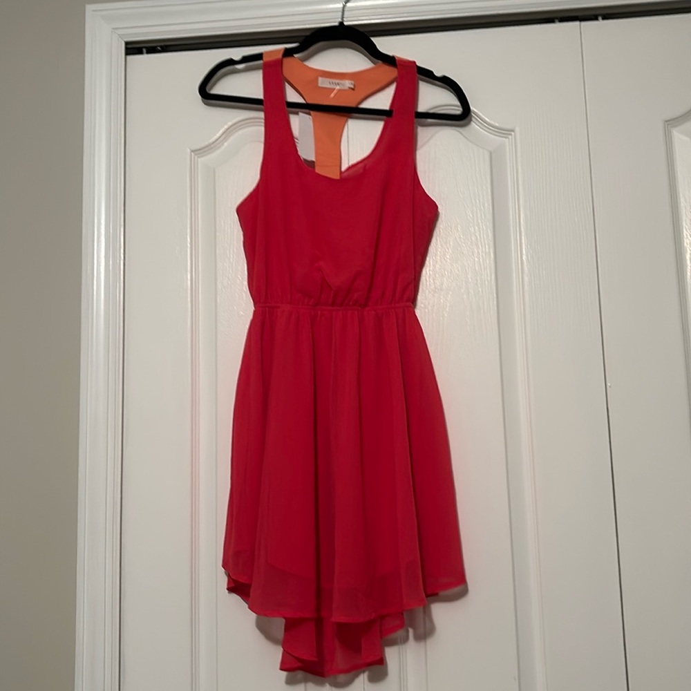NWT! Lush Pink and Orange color block dress!